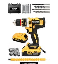 Ultragüçlü 12v Darbeli Şarjlı Matkap Metal Şanzıman Bakır Sargılı Çift Akülü 17 Parça Set Powerblack