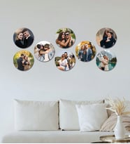 Kişiye Özel 8 Fotoğraflı Yuvarlak Mdf Tablo