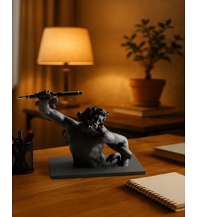 3D Antik Kalem Tutucu Heykel Avangard Ev , Ofis İçin Masaüstü Sanatsal Hediyelik 14 x 14 Cm