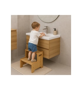 Fida Ahşap Çocuk Basamak Tabure Kaymaz Banyo Lavabo Yükseltici