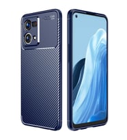 Oppo Reno 7 4G Kılıf Zore Negro Karbon Tasarım Silikon Kılıf (Lacivert)