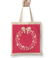 Alice In Wonderland Christmas Wreath Pattern Bez Çanta Uzun Saplı