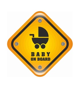 Baby On Board Sticker Arabada Bebek var oto Sticker 19cm