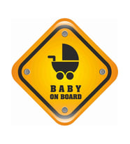 Baby On Board Sticker Arabada Bebek var oto Sticker 19cm
