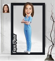 Kişiye Özel 3D  Ahşap Tablo Doktor Kadın 30x40 -7