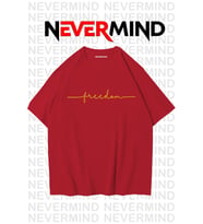Erkek Oversize “Freedom” Baskılı Erkek Tişört – Yazlık Rahat Pamuklu Tshirt (Kırmızı)