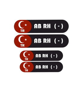 KAN GRUBU KASK ETİKETİ 4 PARÇA AB RH (-) ETİKET STİCKER