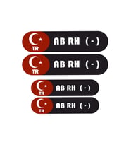 KAN GRUBU KASK ETİKETİ 4 PARÇA AB RH (-) ETİKET STİCKER