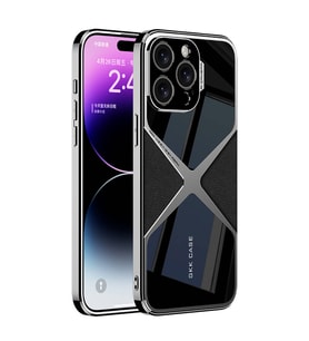 Lexroo iPhone 14 Pro Kılıf Ultra İnce Kamera Korumalı PC + Deri Arka Yüzey X-Pro Kılıf - Siyah
