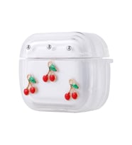 Lexroo Airpods 3. Nesil Airbag 44 Airbag Tasarımlı Simli Şeffaf Kutup Kılıf - Kiraz