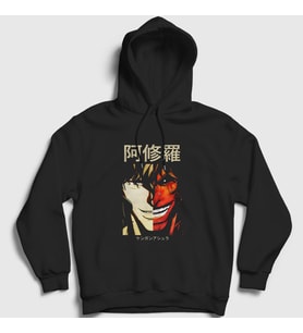 Presmono Unisex Siyah Ohma Tokita Anime Kengan Ashura Kapüşonlu Sweatshirt 318087tt