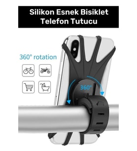 Premium Pratik Sök Çıkar Dayanıklı Esnek Ayarlanabilen Silikon Esnek Bisiklet Telefon Tutucu