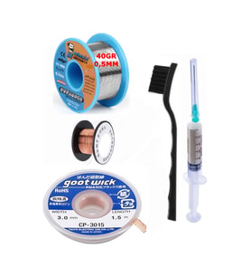 Mechanic Lehim Noclean Sn63/pb37 40g 0,5mm Lehim Toplama Cp-3015 Emme Teli 3mm 5li Set