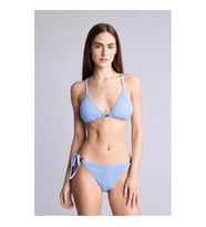 Defacto Regular Fit Kırışık Dokulu Mavi Kadın Bikini Altı E0208AX/BE552
