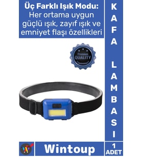 #KafaLambası Hafif Ergonomik Kamp Aydınlatma Mini Pilli COB LED 3 Mod Su Geçirmez Fener Kafa Lambası
