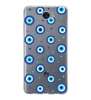 PrintiFy Huawei Y7 ile Uyumlu 1mm Slim Fit Nazar Boncuğu 1 Baskılı Şeffaf  Kılıf
