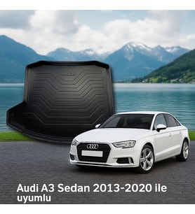 Audi A3 Sedan 2013–2020 Uyumlu 3D Bagaj Havuzu Premium