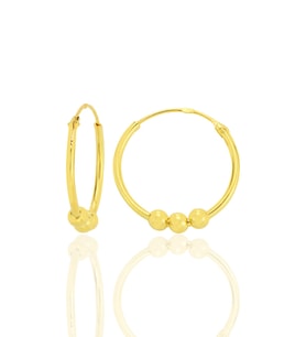 Gümüş altın yaldızlı 18 mm italyan toplu halka küpe  SGTL12757GOLD