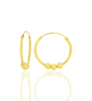 Gümüş altın yaldızlı 18 mm italyan toplu halka küpe  SGTL12757GOLD