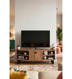 TV Sehpası 136 cm Kapaklı Raflı Çok Amaçlı Televizyon Ünitesi Salon Oturma Odası Vienna 5014 Atlantk