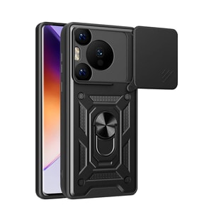 Huawei Pura 70 Pro 5G Uyumlu Kılıf Magnetik Standlı Kamera Korumalı Zore Sürgülü Vega Kapak