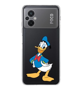Poco M5  Kamera korumalı Kapak Donald Duck Tasarımlı  Şeffaf Kılıf