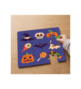 Cadılar Bayramı Tasarımlı 24 Parça Ahşap Çocuk Puzzle