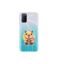 Oppo A92 ile Uyumlu Splash Kapibara Tasarımlı Şeffaf Silikon Kılıf