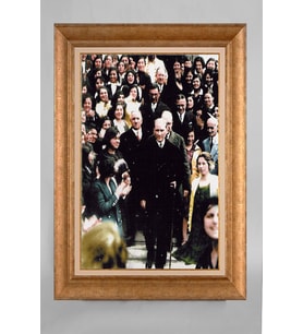 Altın Varaklı Çerçeveli Paspartulu Atatürk Tablo a436 (Gold)