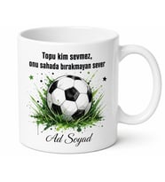 Futbolcuya Hediye Top Temalı Özel Tasarım Baskılı Porselen Kupa Bardak
