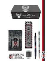 Beşiktaş Orijinal Lisanslı Kalem Bileklik Kalemtraş Bloknot Silgi Hediyelik Set (Beyaz)