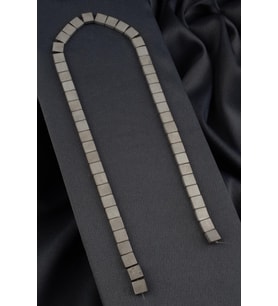 Hematit Doğal Taş Parlak Açık Gri Kare Kesim 8x8x3mm Dizi [AA]