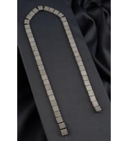 Hematit Doğal Taş Parlak Açık Gri Kare Kesim 8x8x3mm Dizi [AA]