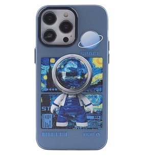 Newface Apple iPhone 14 Pro Kılıf Prada Desenli Kapak - Prada Mavi - 1