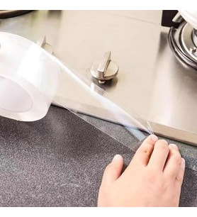 Boss Tape Ankastre Ocaklar İçin Ocak Kenar Şeffaf Sızdırmaz Bant 30mmx3Mt