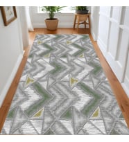 Rovigo Home Dijital Baskı Yıkanabilir Kaymaz Taban Salon Halısı Ve Yolluk RV046-FNL317 (Yeşil)