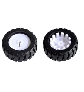 2 Adet N20 Motor Tekerleği 44x18mm Kauçuk Robot Tekeri 3mm D Kesit Mil Uyumlu