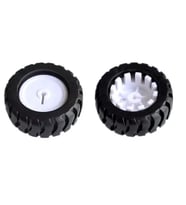 2 Adet N20 Motor Tekerleği 44x18mm Kauçuk Robot Tekeri 3mm D Kesit Mil Uyumlu
