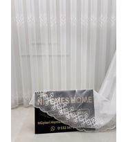 NİVEMESHOME 3211 LUNA GEOMETRİK DESENLİ 1/3 SIK PİLELİ TÜL PERDE APM