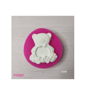 YY0397 Baby Yazılı Ayıcık Çerçeve Silikon Kalıp