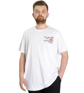 Mode XL Büyük Beden Erkek T-shirt CULTURE 23146 Beyaz
