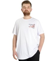 Mode XL Büyük Beden Erkek T-shirt CULTURE 23146 Beyaz