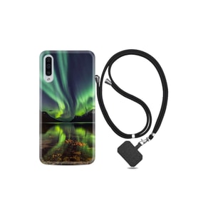 Samsung Galaxy A30s Kılıf Desenli Silikon Ipli Boyun Askılı Kuzey Işıkları 1327