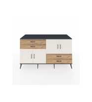 Kronos Konsol 3 Raflı 4 Çekmeceli 4 Kapaklı 176x59x99 Antrasit-Aytaşı/Çam