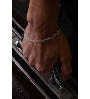 925 Ayar Gümüş Old Money İtalyan Bismark Bileklik (Beyaz)