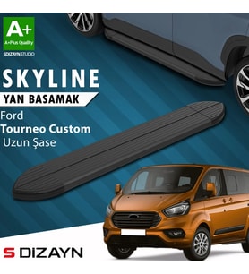 Ford Tourneo Custom Uzun Şase Skyline Siyah Yan Basamak 243 Cm 2012-2023 A+ Kalite
