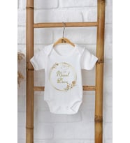 Pia Baby Premium %100 Pamuk İsme Özel Organik Baskılı Çıtçıtlı Bebek Body Zıbın Modelleri 5080-16 (Ekru)