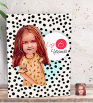 BK Gift Kişiye Özel Kız Çocuk Yaş Karikatürlü Dekoratif Mini Kanvas Tablo 15x20cm-8