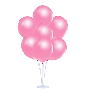 Balon Standlı, 7 Adet - Metalik Pembe Balon (STD)