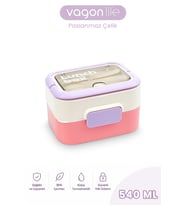 540 ML 2 Kat Paslanmaz Çelik Lunch box Yeni Nesil Sefer Tası Çatal & Kaşık FF6750-540